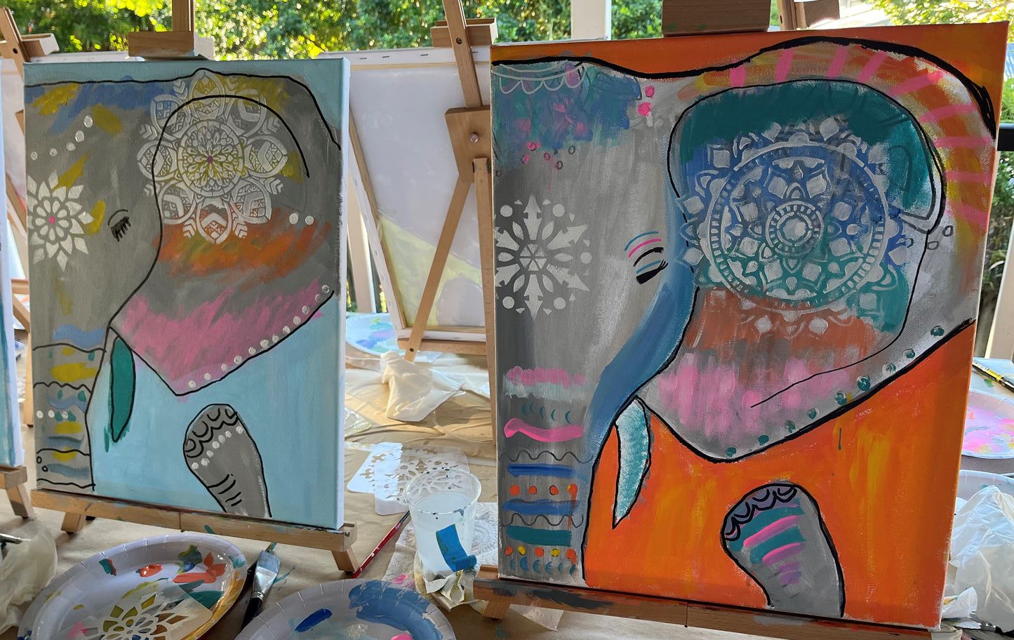 Kids Paint Party-Colourful Elephant