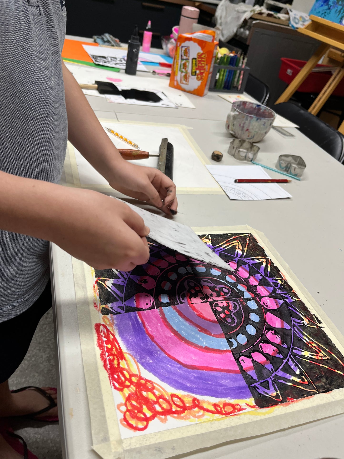 School Holiday Workshop: Pattern and Psychedelic Colour- Printing and Clay