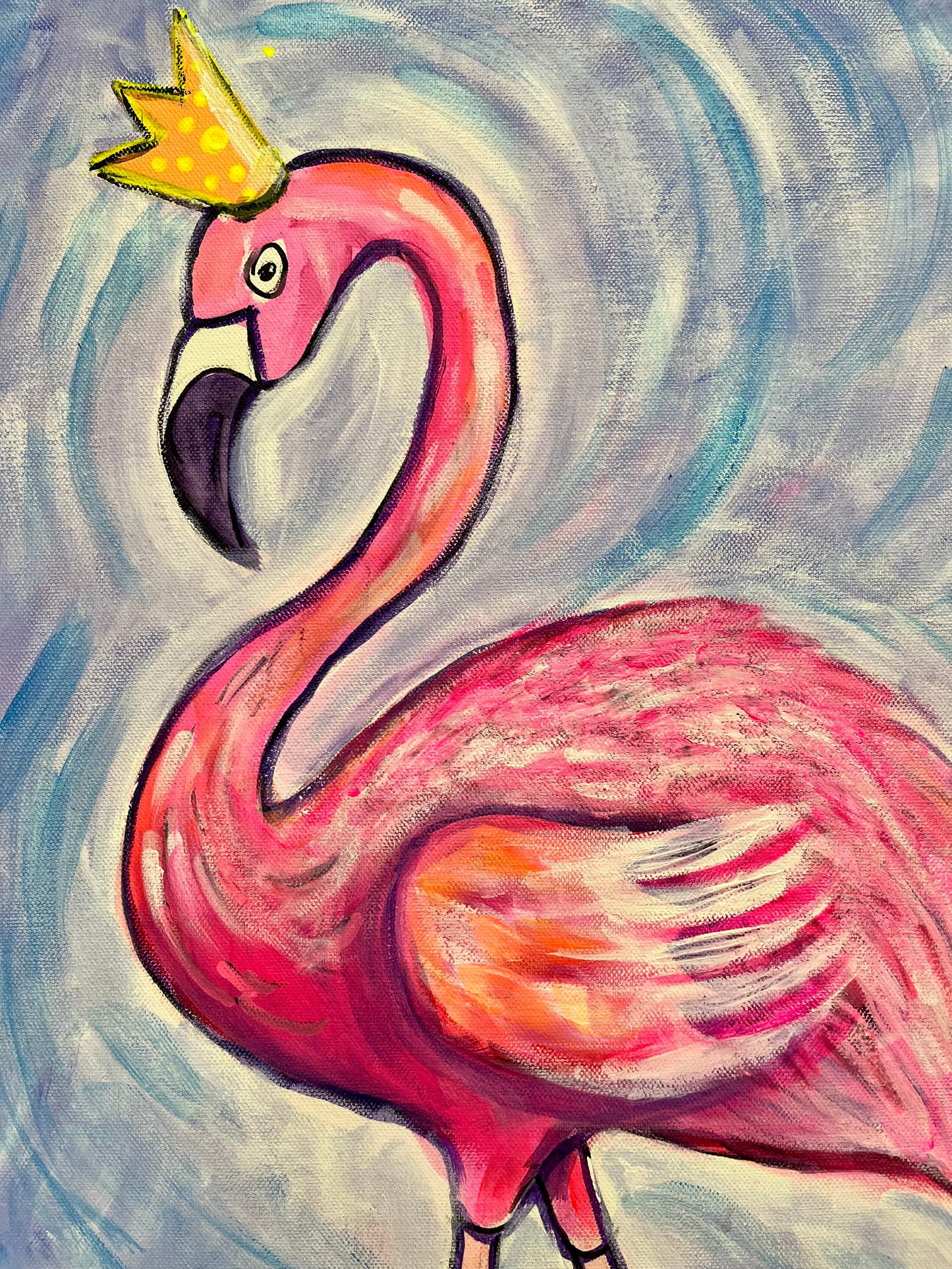 Kids Paint Party-Fluorescent Flamingo